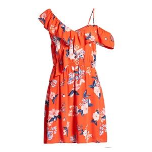 NWT Cordetta Asymmetrical Floral Ruffle Dress SZ L